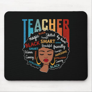 Black Teacher Magic Black History Montag Afro Hair Mousepad