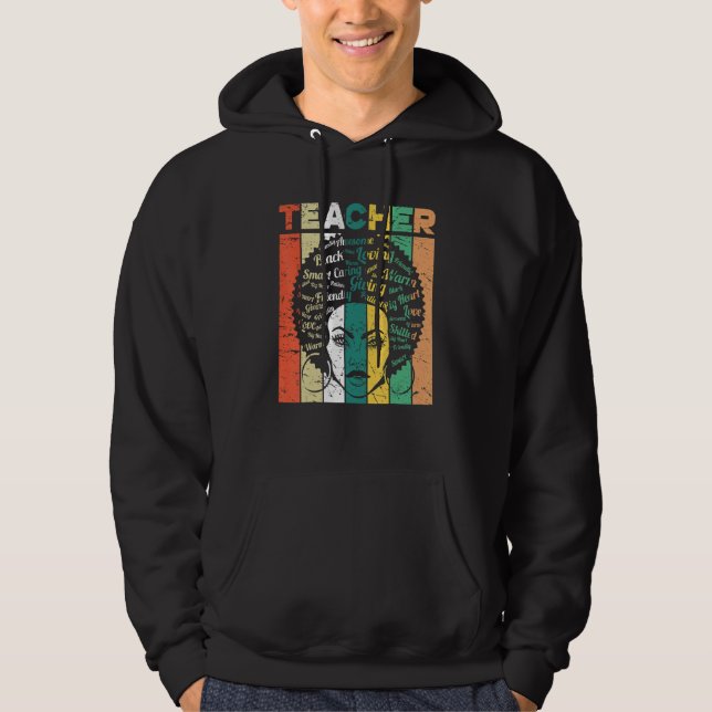 Black Teacher Magic Melanin Hearts Black History M Hoodie (Vorderseite)