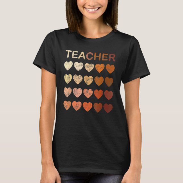 Black Teacher Magic Melanin Hearts Black History M T-Shirt (Vorderseite)