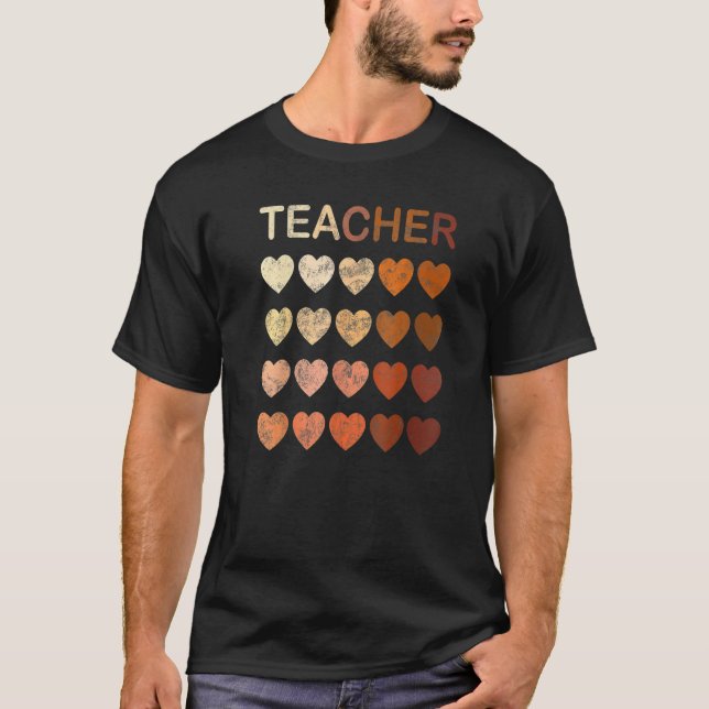 Black Teacher Magic Melanin Hearts Black History M T-Shirt (Vorderseite)