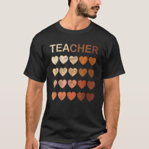 Black Teacher Magic Melanin Herz Schwarze Geschich T-Shirt