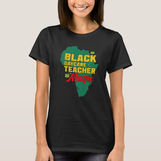 Black Teacher Magic Melanin Pride Black History m T-Shirt (Vorderseite)