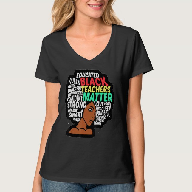 Black Teacher Smart Teacher Afro Liebe Melanin Afr T-Shirt (Vorderseite)