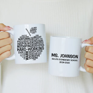 Black Teacher Wertschätzung Typograhy Apple Kaffeetasse