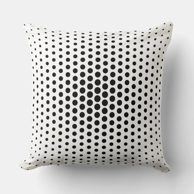 Black Techno Dots Modern Kissen (Vorderseite)