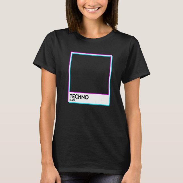 Black Techno Music EDM Electro Deep House T-Shirt (Vorderseite)