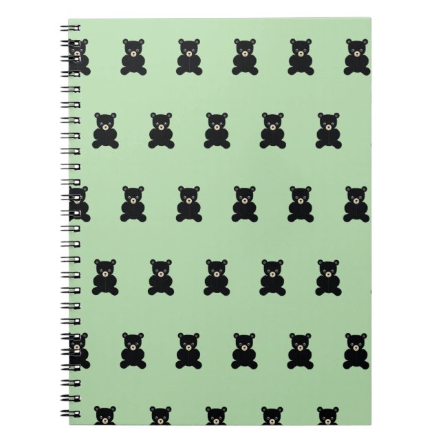 Black Teddy-Bären-Notebook Notizblock (Vorderseite)