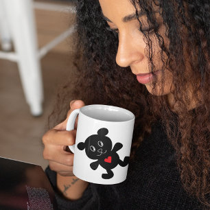 Black Teddy Bear Liebe Kaffeetasse