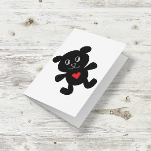 Black Teddy Bear Liebe Karte