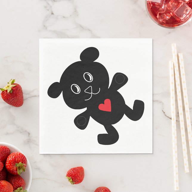 Black Teddy Bear Liebe Serviette (Von Creator hochgeladen)
