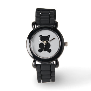 Black Teddy Bear Watch Armbanduhr