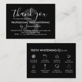 Black Teeth Whitening Aftercare Tipps Danke Visitenkarte