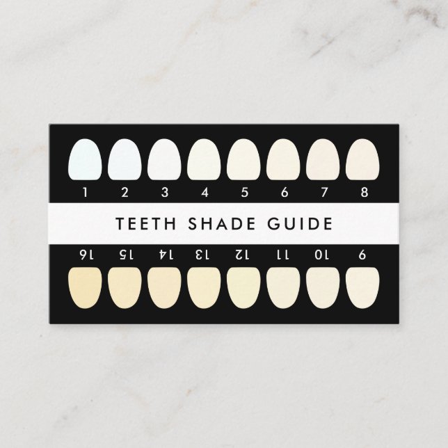 Black Teeth Whitening Shade Guide Visitenkarte (Vorderseite)
