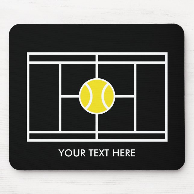 Black Tennis Court Mousepad Geschenk mit eigenem T (Vorne)