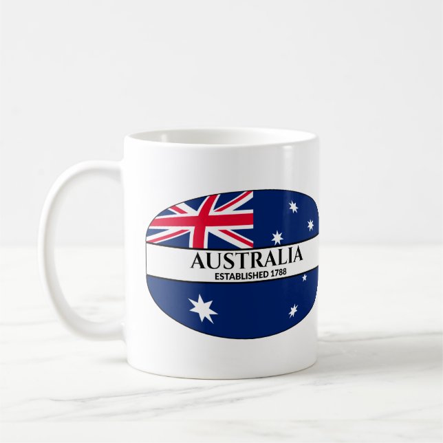 Black Text Australia - 1788 Flag Kaffeetasse (Links)