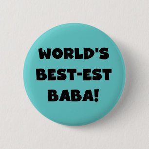 Black Text Best Baba T - Shirt und Geschenke Button