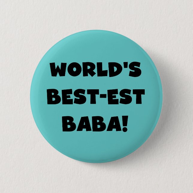Black Text Best Baba T - Shirt und Geschenke Button (Vorderseite)