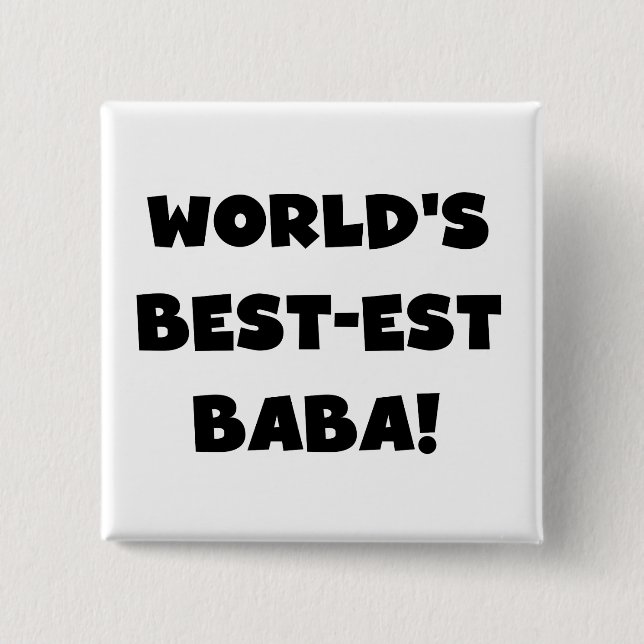 Black Text Best Baba T - Shirt und Geschenke Button (Vorderseite)