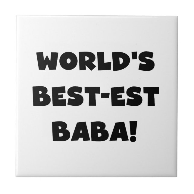 Black Text Best Baba T - Shirt und Geschenke Fliese (Vorderseite)