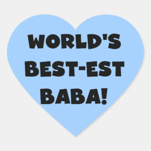 Black Text Best Baba T - Shirt und Geschenke Herz-Aufkleber