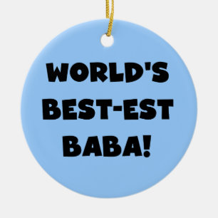 Black Text Best Baba T - Shirt und Geschenke Keramik Ornament