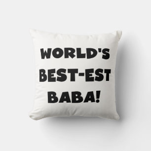 Black Text Best Baba T - Shirt und Geschenke Kissen