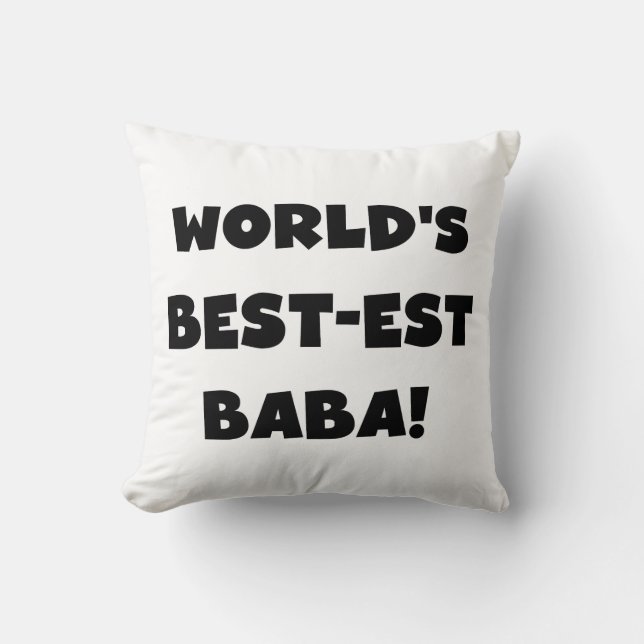 Black Text Best Baba T - Shirt und Geschenke Kissen (Vorderseite)