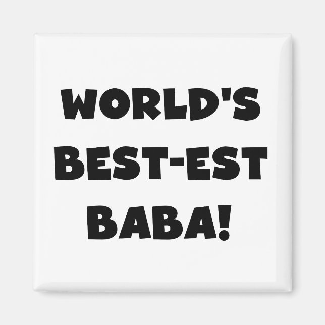 Black Text Best Baba T - Shirt und Geschenke Magnet (Vorne)