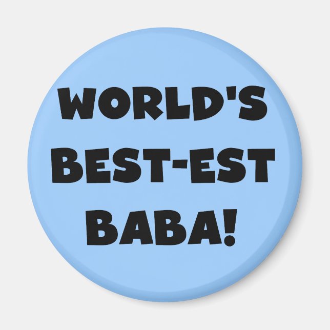 Black Text Best Baba T - Shirt und Geschenke Magnet (Vorne)