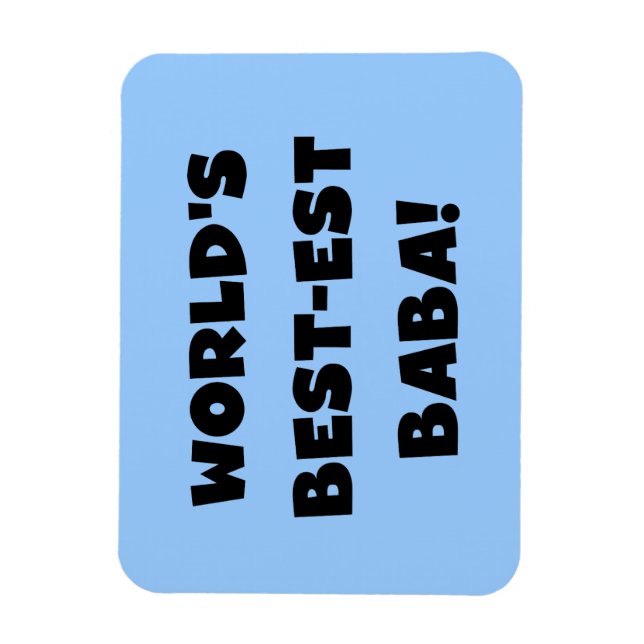 Black Text Best Baba T - Shirt und Geschenke Magnet (Vertikal)