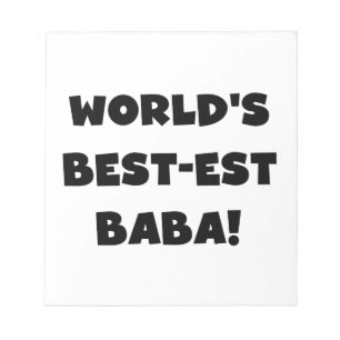 Black Text Best Baba T - Shirt und Geschenke Notizblock