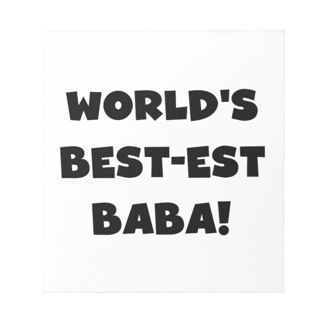 Black Text Best Baba T - Shirt und Geschenke Notizblock (Vorderseite)
