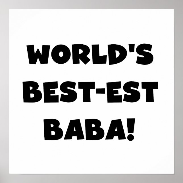 Black Text Best Baba T - Shirt und Geschenke Poster (Vorne)