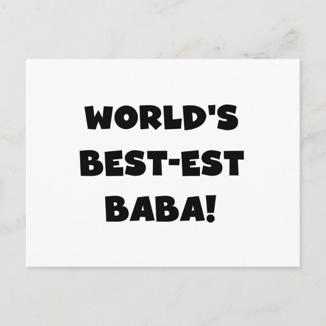 Black Text Best Baba T - Shirt und Geschenke Postkarte (Vorderseite)