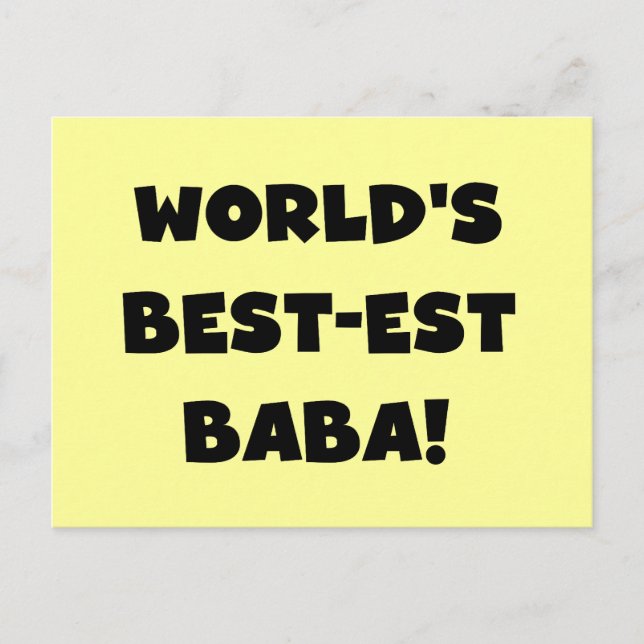 Black Text Best Baba T - Shirt und Geschenke Postkarte (Vorderseite)