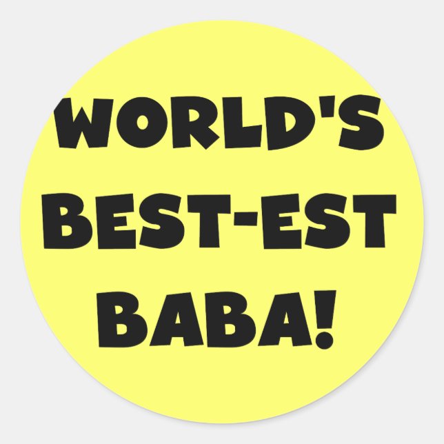 Black Text Best Baba T - Shirt und Geschenke Runder Aufkleber (Vorderseite)