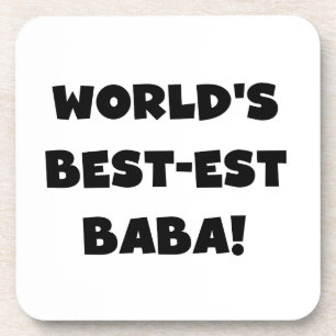 Black Text Best Baba T - Shirt und Geschenke Untersetzer