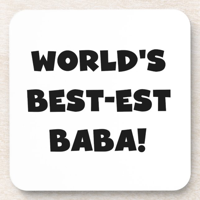 Black Text Best Baba T - Shirt und Geschenke Untersetzer (Vorderseite)