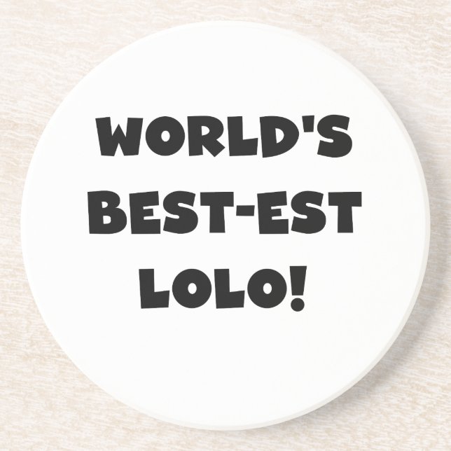 Black Text Best Lolo T - Shirt und Geschenke Getränkeuntersetzer (Vorne)