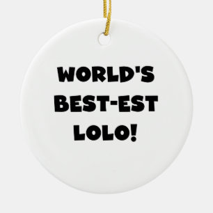 Black Text Best Lolo T - Shirt und Geschenke Keramik Ornament