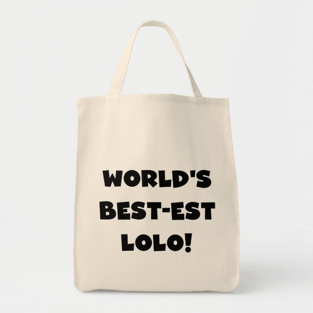Black Text Best Lolo T - Shirt und Geschenke Tragetasche (Vorne)