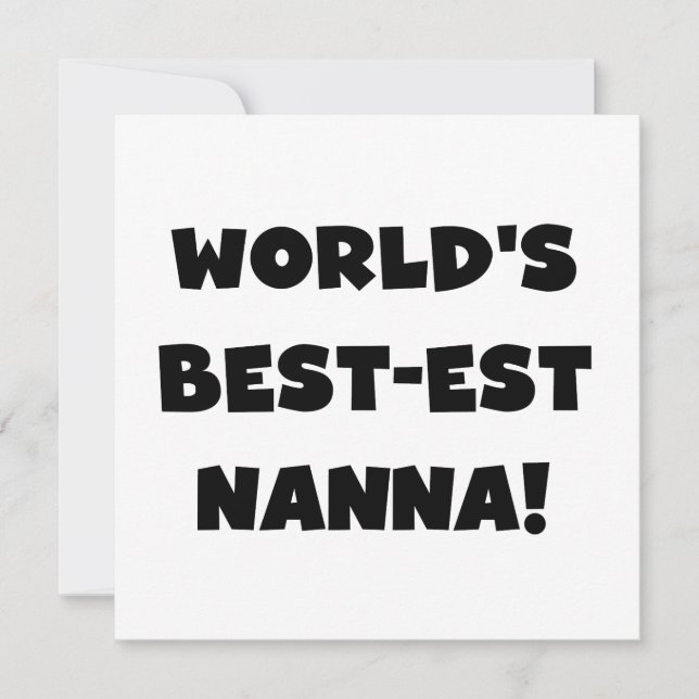 Black Text Best Nanna T - Shirt und Geschenke (Vorderseite)