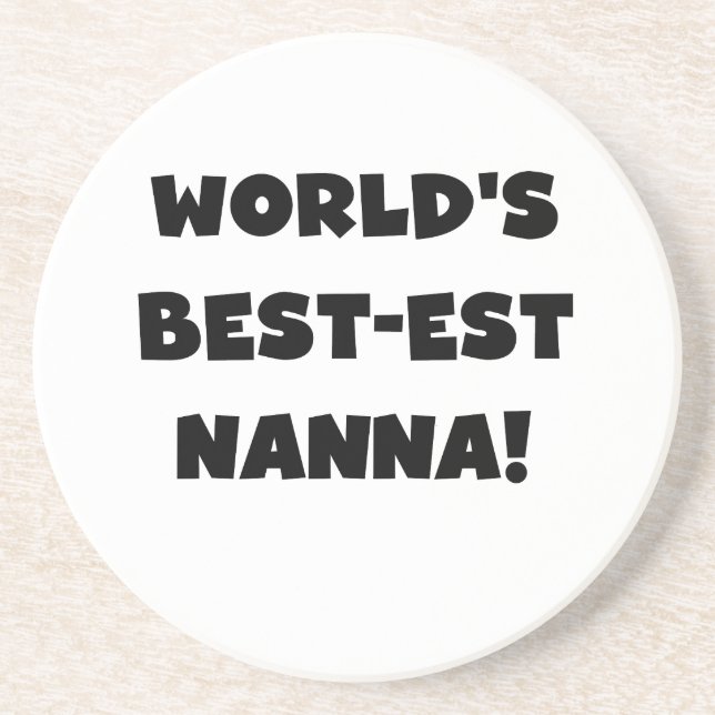 Black Text Best Nanna T - Shirt und Geschenke Getränkeuntersetzer (Vorne)
