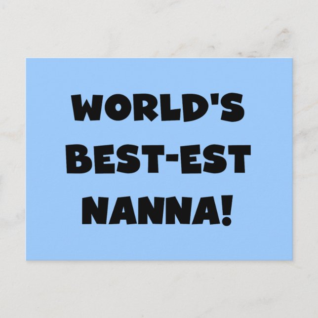 Black Text Best Nanna T - Shirt und Geschenke Postkarte (Vorderseite)