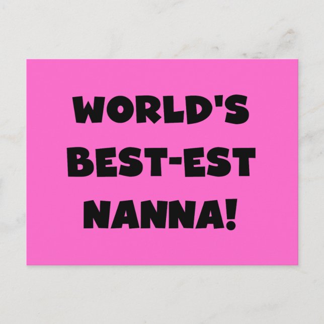 Black Text Best Nanna T - Shirt und Geschenke Postkarte (Vorderseite)