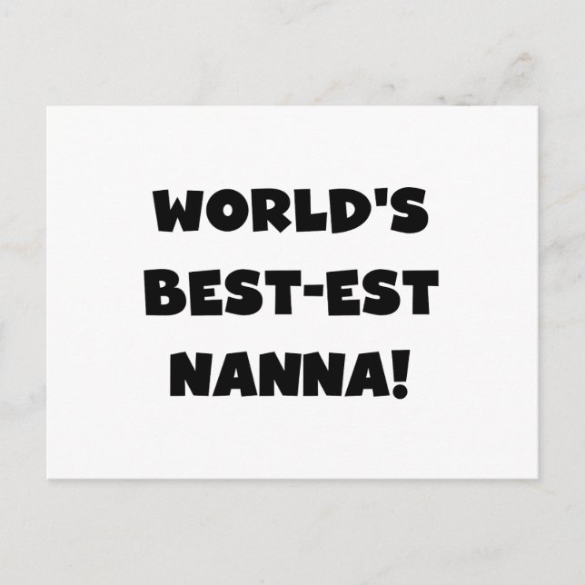 Black Text Best Nanna T - Shirt und Geschenke Postkarte (Vorderseite)