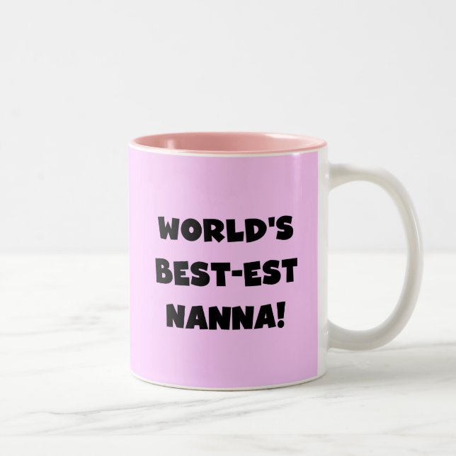 Black Text Best Nanna T - Shirt und Geschenke Zweifarbige Tasse (Rechts)