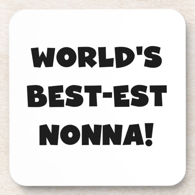 Black Text Best Nonna T - Shirt and Gifts Getränkeuntersetzer (Vorderseite)
