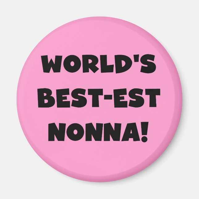 Black Text Best Nonna T - Shirt and Gifts Magnet (Vorne)