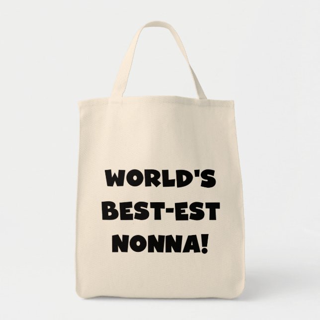 Black Text Best Nonna T - Shirt and Gifts Tragetasche (Vorne)